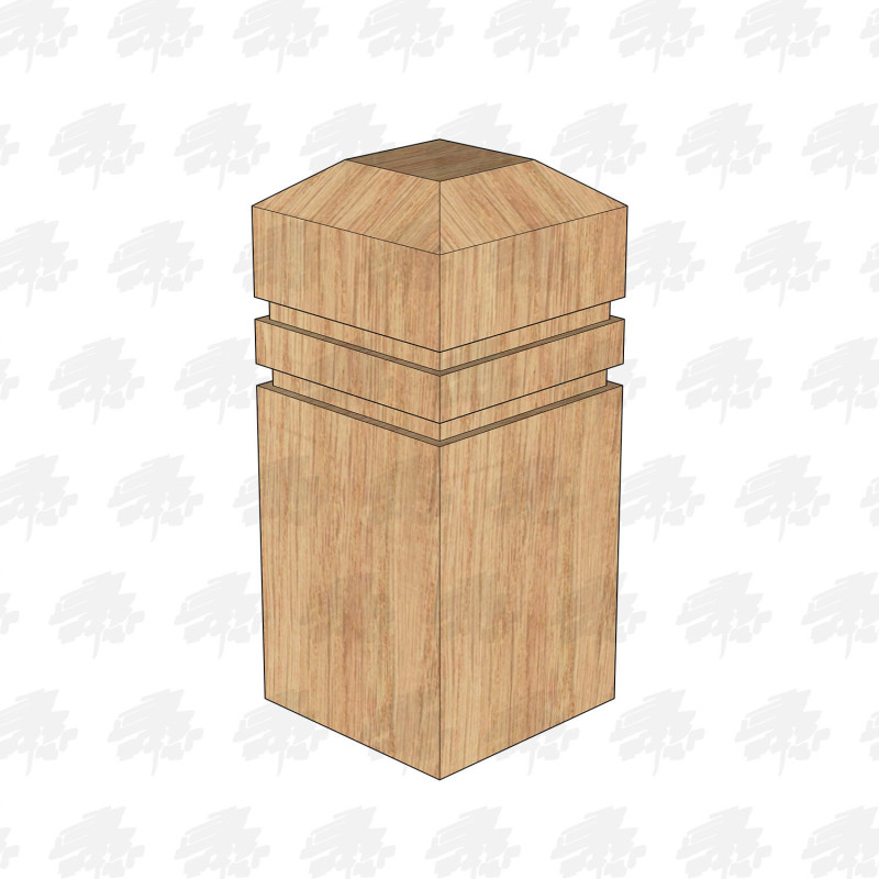 PAR and Chamfered European Oak Bollard - 225 x 225