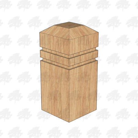PAR and Chamfered European Oak Bollard - 225 x 225