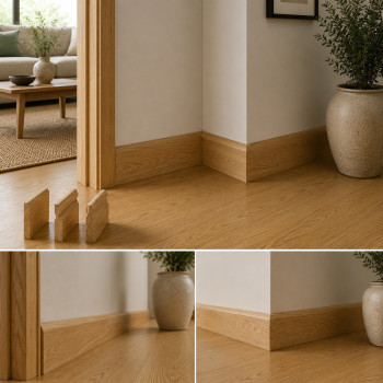Solid English Ash Wood Skirting Sample