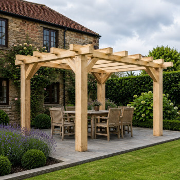 EasyFit Super Heavy British Larch/Douglas Fir Softwood Pergola Kit | Buy Online from the specialists at UK Timber Limited