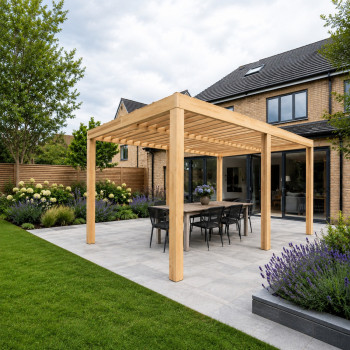 Walkway Moderna Contemporary British Larch/Douglas Fir Pergola Kit | Buy Online from the specialists at UK Timber Limited