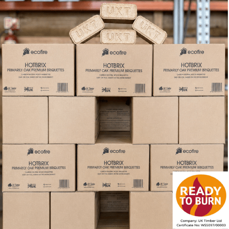 Ecofire HotBrix Hardwood Briquettes FREE NATIONWIDE DELIVERY