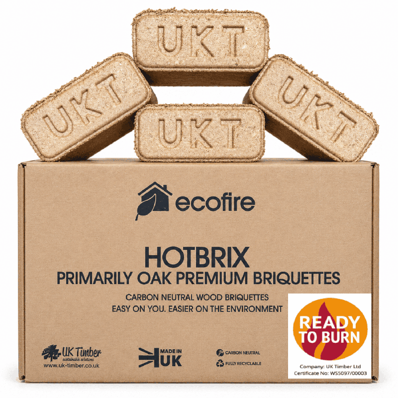 Ecofire HotBrix Hardwood Briquettes FREE NATIONWIDE DELIVERY