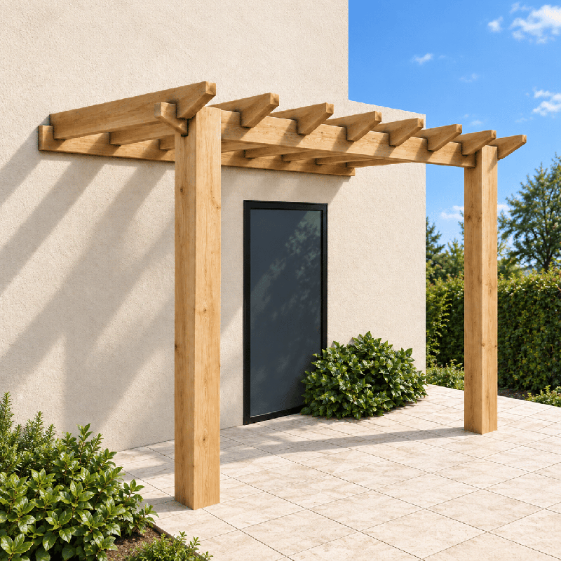 EasyFit British Douglas Fir Softwood Wall Mounted Pergola Kit | Buy Online from the specialists at UK Timber Limited