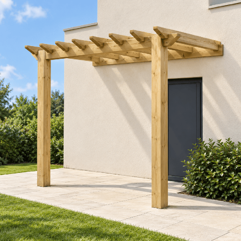 EasyFit British Douglas Fir Softwood Wall Mounted Pergola Kit | Buy Online from the specialists at UK Timber Limited