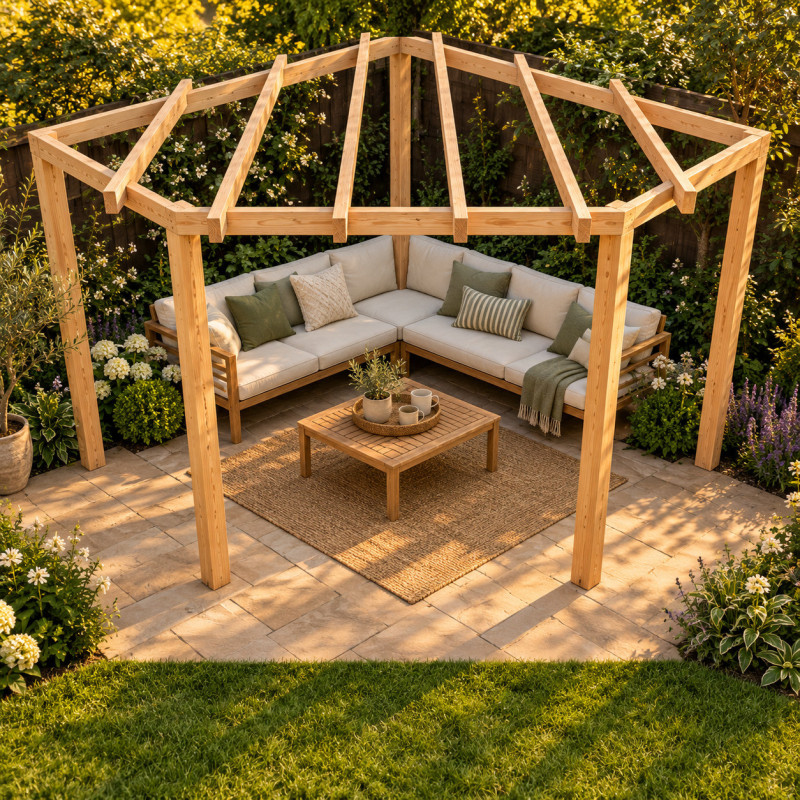 EasyFit British Douglas Fir Softwood Diamante Pergola Kit | Buy Online from the specialists at UK Timber Limited