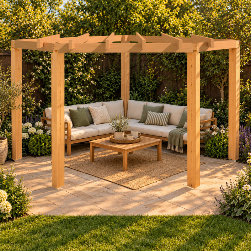 EasyFit Heavy Duty British Douglas Fir Softwood Diamante Pergola Kit | Buy Online from the specialists at UK Timber Limited
