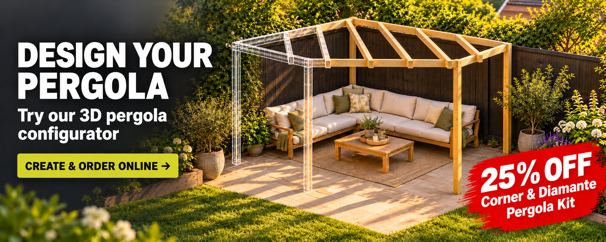 Five-post Diamante pergola design