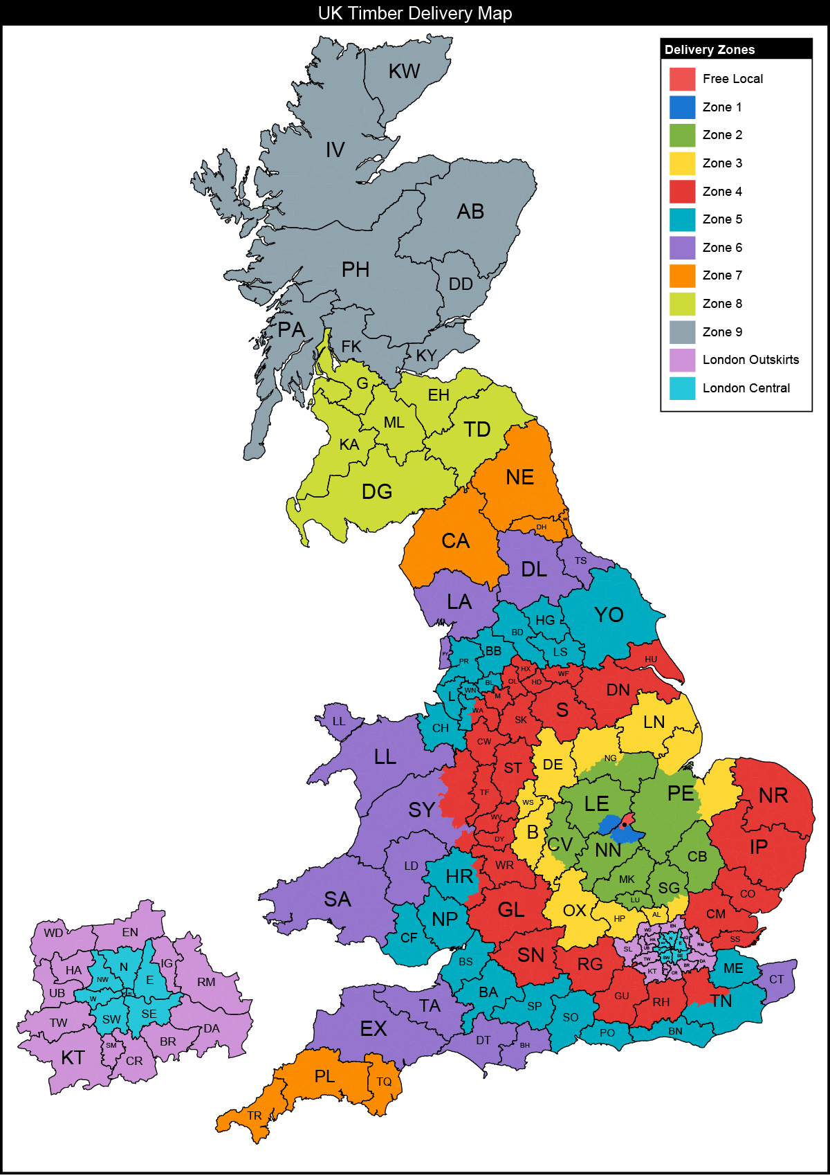 UK Timber Delivery Map